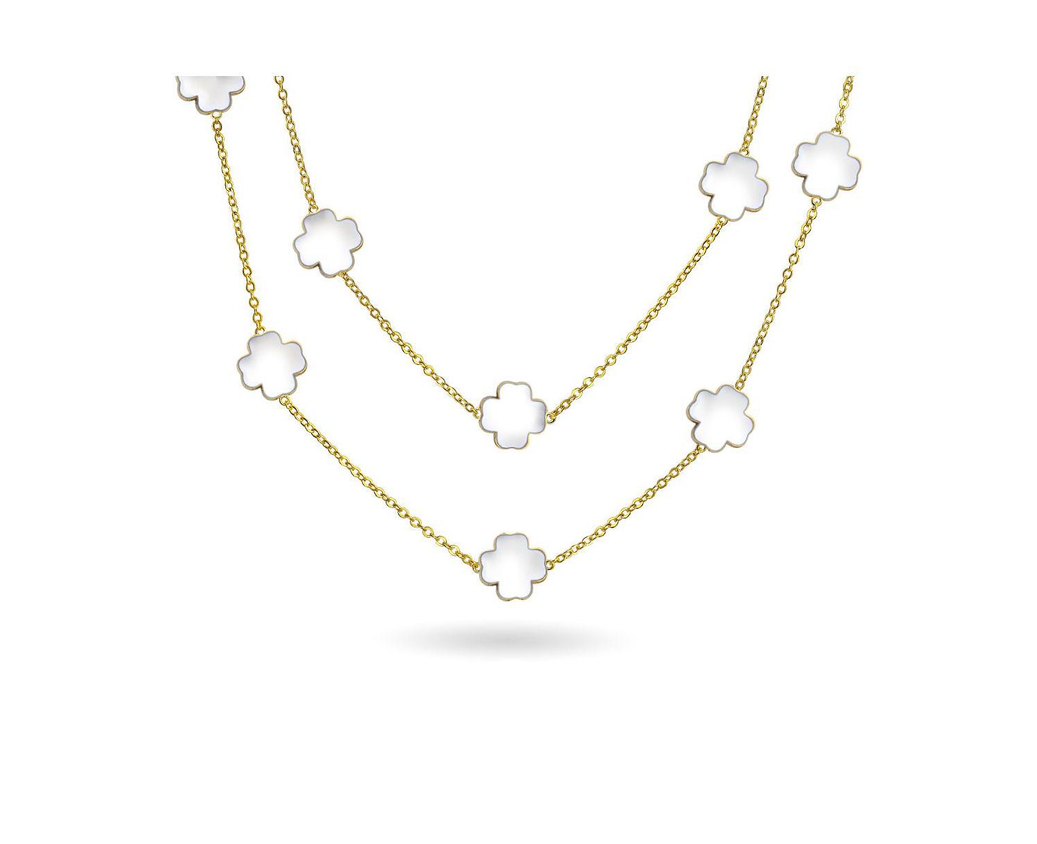 Enamel Flower Strand Necklace