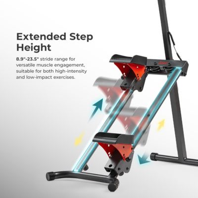 Smart Foldable Stair Stepper, Vertical Climber Cardio Exercise Machine with Free SunnyFit App via Bluetooth