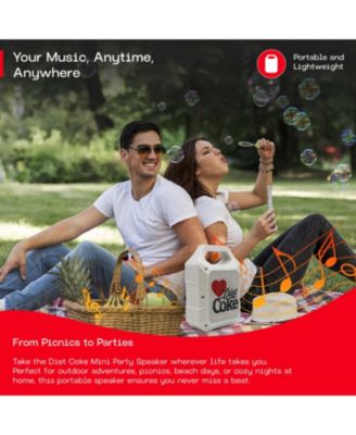 Coca-Cola Light Weight Mini Party Speaker with LED Lights and FM Radio