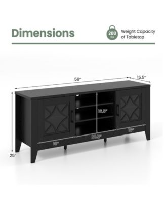 Farmhouse TV Stand for TVs with Up to 4 Adjustable Shelves and Storage Space
