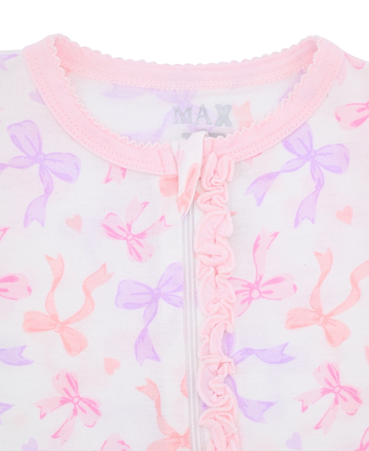 Max & Olivia Baby Girls 2-piece Print Footie With Headband Set In Pink