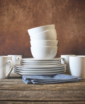 Adams Ash White 16 Pc. Dinnerware Set, Service for 4