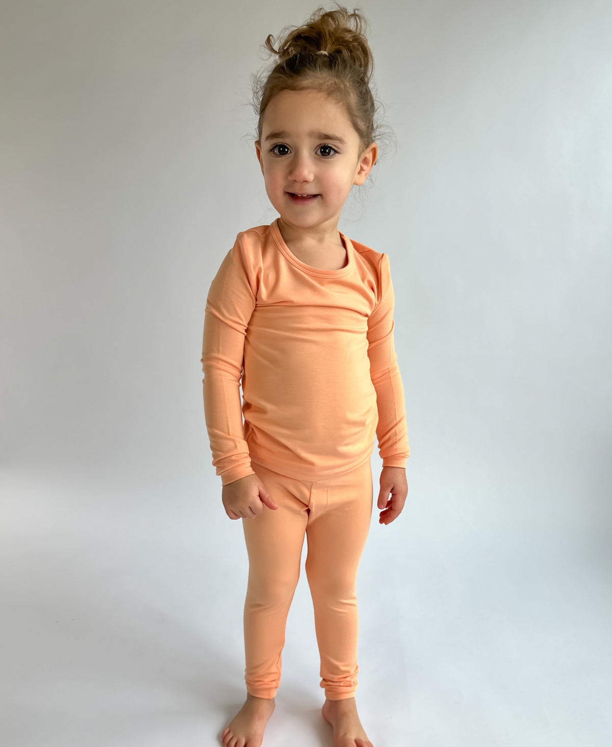 Tiny Knot Co. Baby Boys And Girls 2-piece Long Sleeve Pajama Set In Apricute