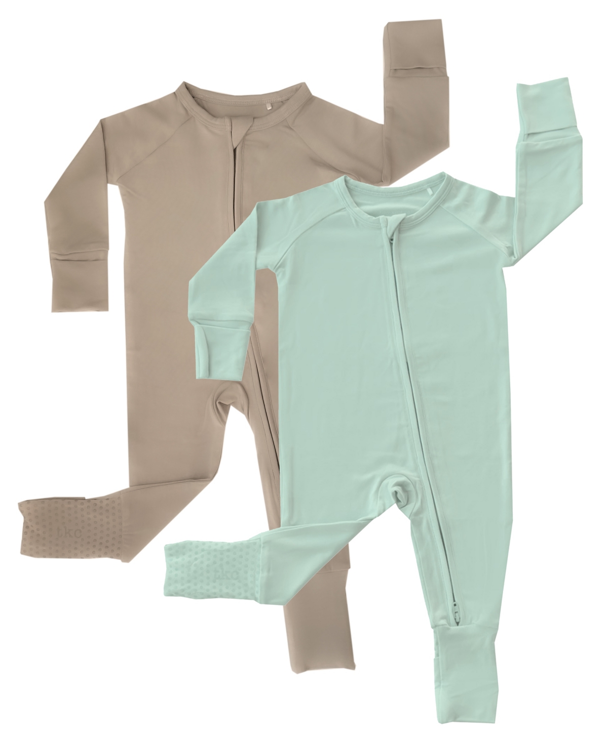 Tiny Knot Co. Baby Boys And Girls 2-pack Convertible 2 Way Zippered Footed Coveralls In Hazy,canyon