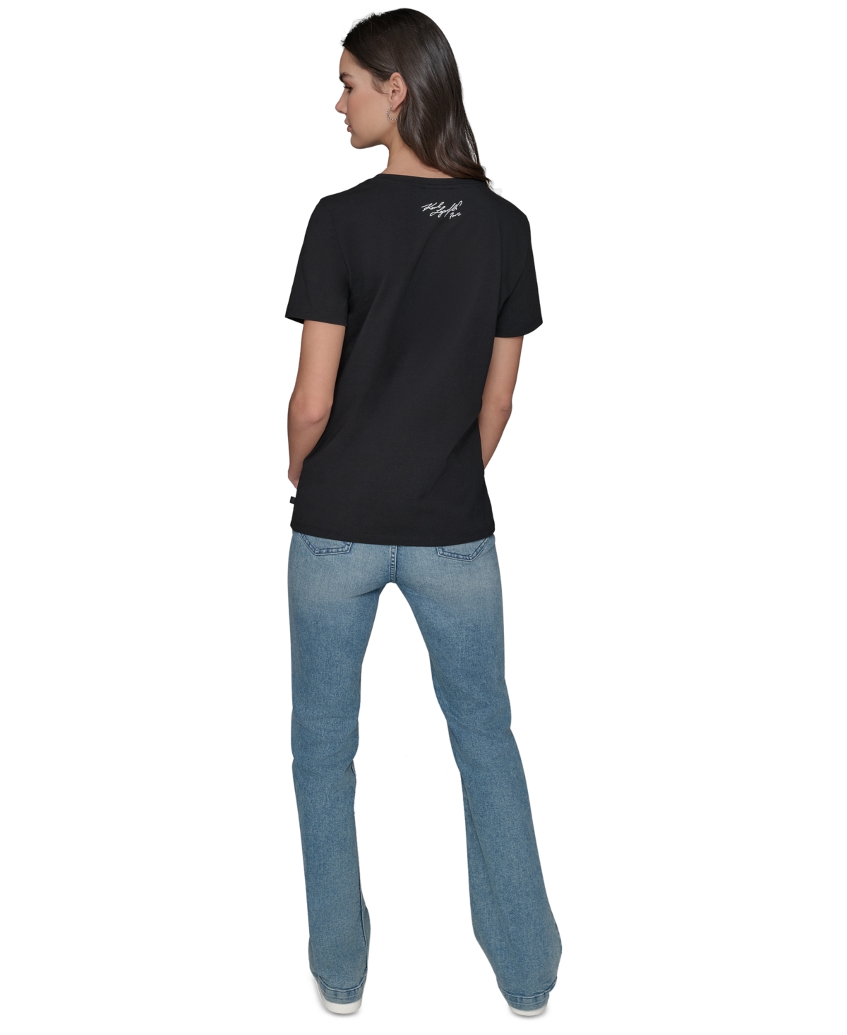Shop Karl Lagerfeld Women's Karl Paint Graphic T-shirt In Black