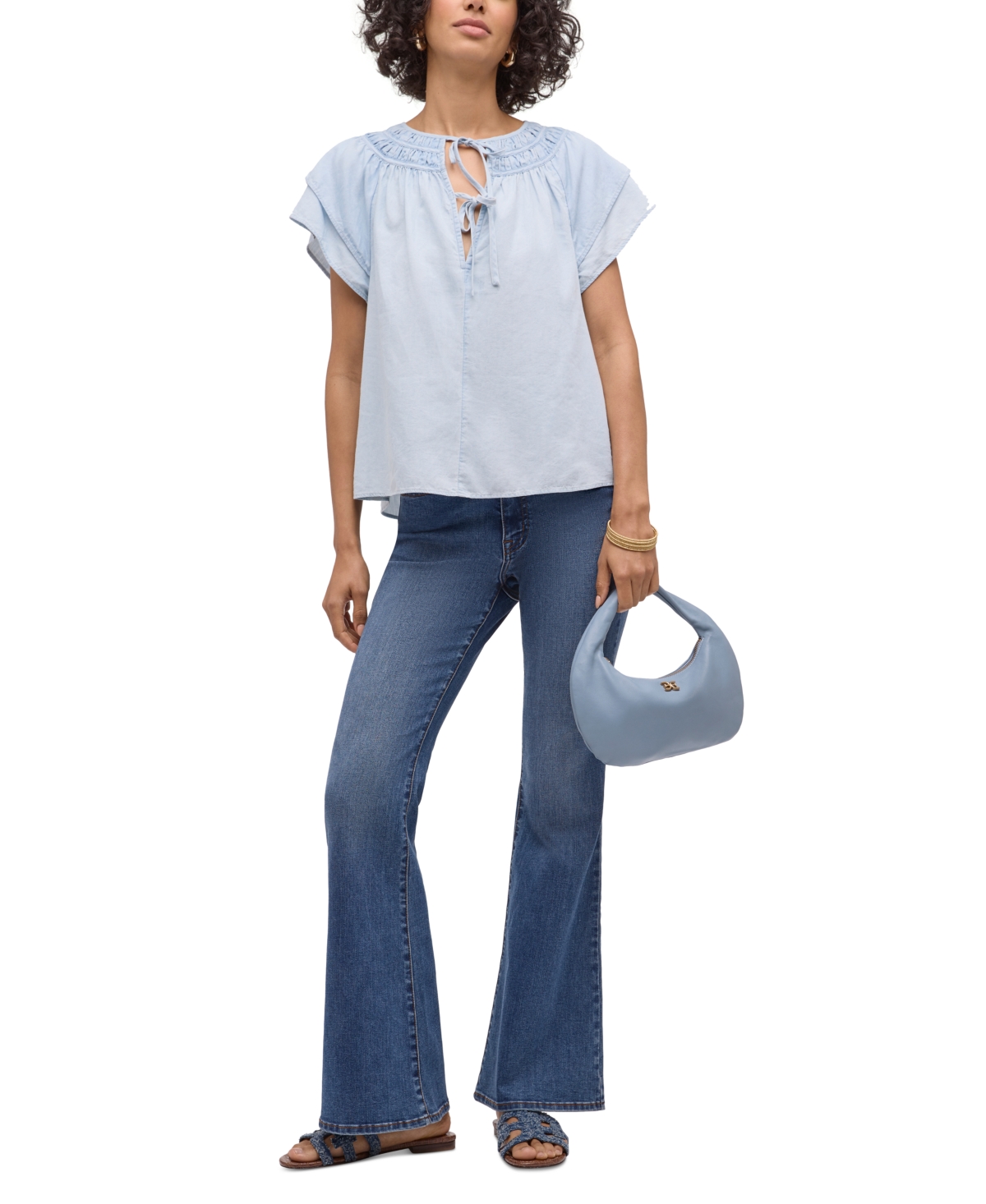 Shop Sam Edelman Michaela Leather Mini Hobo Bag In Denim Blue