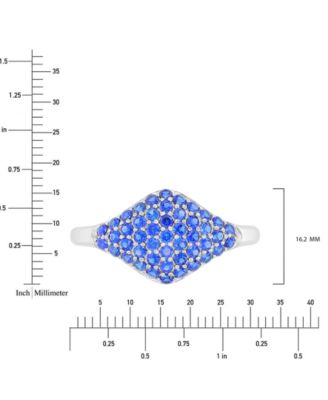 Lab-Created Blue Sapphire Rhombus Cluster Ring (1-3/8 ct. t.w.) in Sterling Silver