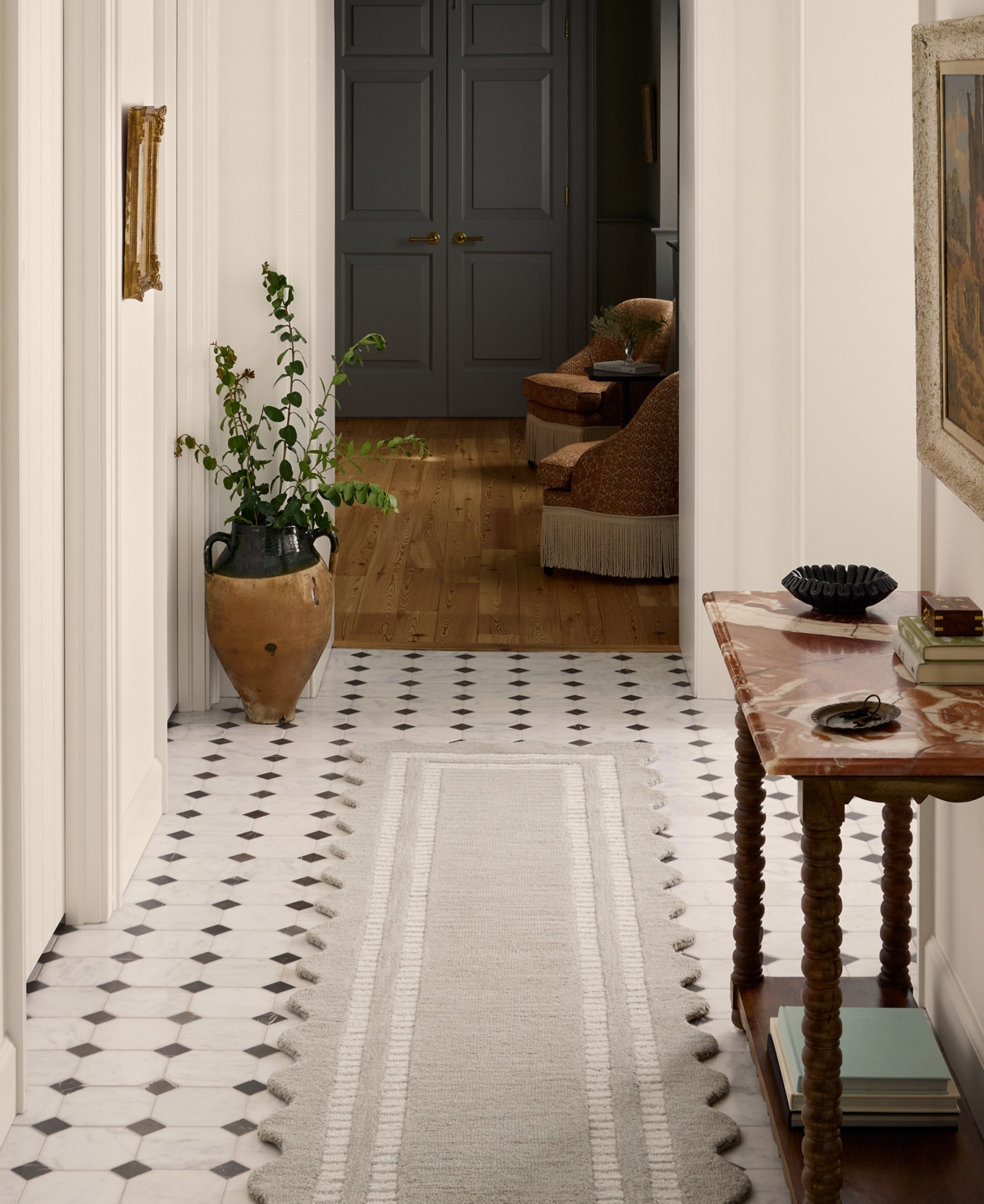 Chris Loves Julia Scottie Sco-01 2'6''x9'9'' Runner Area Rug In Brown