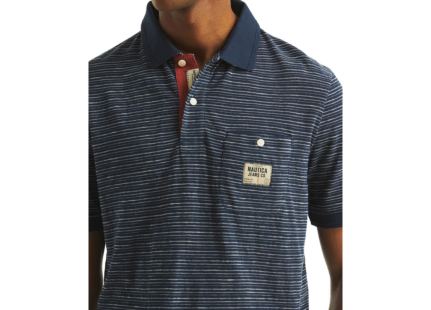 Men's Short Sleeve Textured Striped Polo Shirt