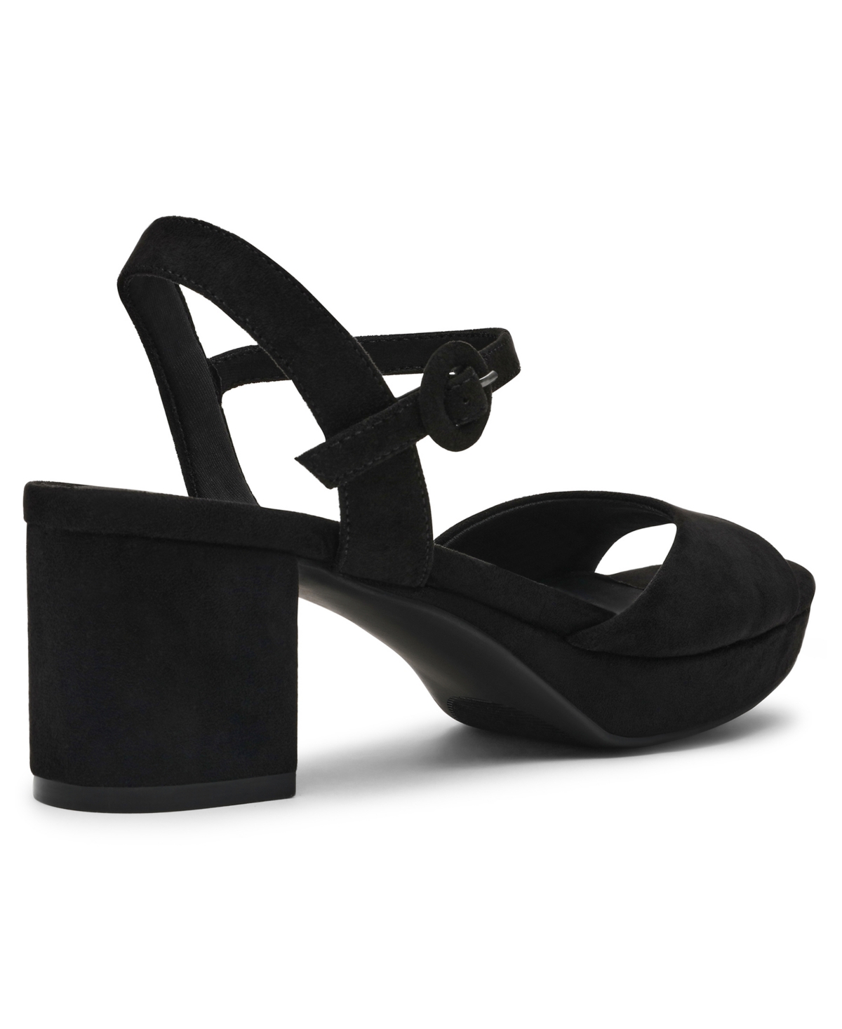 Anne Klein Women's Piper Platform Block Heel Dress Sandals In Black Suede
