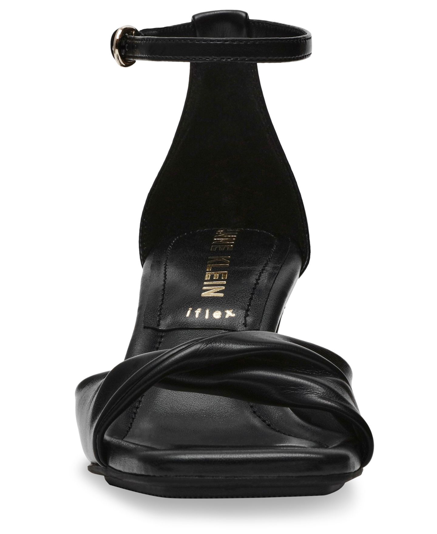 Женские сандалии Anne Klein Jessie Ankle Strap Two Piece Dress Sandals, цвет: Чёрный гладкий — фото 6