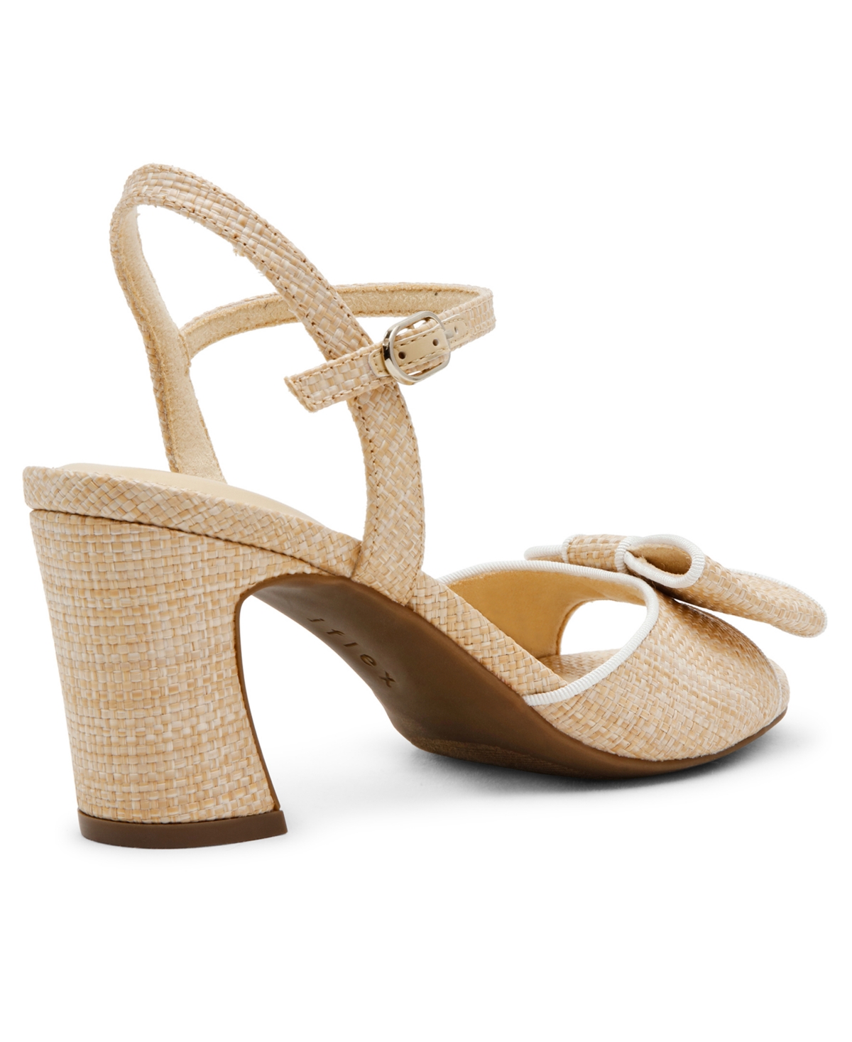 Anne Klein Rosy Ankle Strap Sandal In Natural Raffia