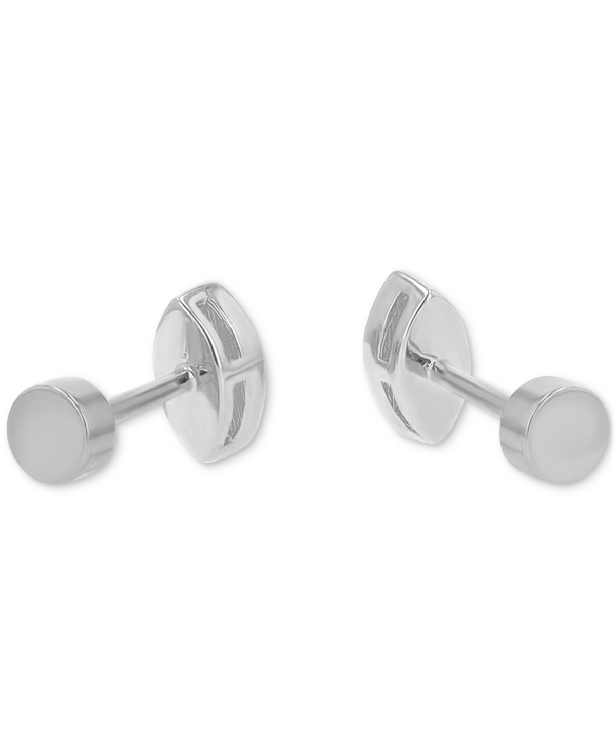 Macy's Cubic Zirconia Marquise Bezel Screw Back Stud Earrings In Sterling Silver In Silver