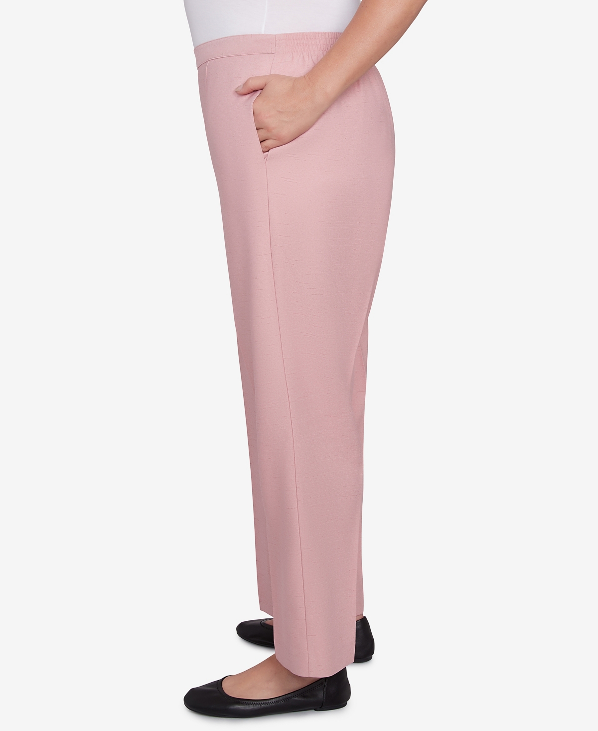 Alfred Dunner Plus Size Estate Of Mind Estate Pull-on Average Length Pants In Pink
