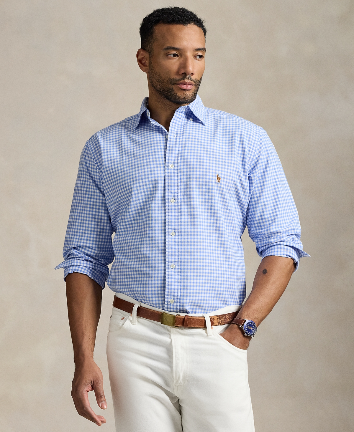 Polo Ralph Lauren Men's Big & Tall Gingham Oxford Shirt