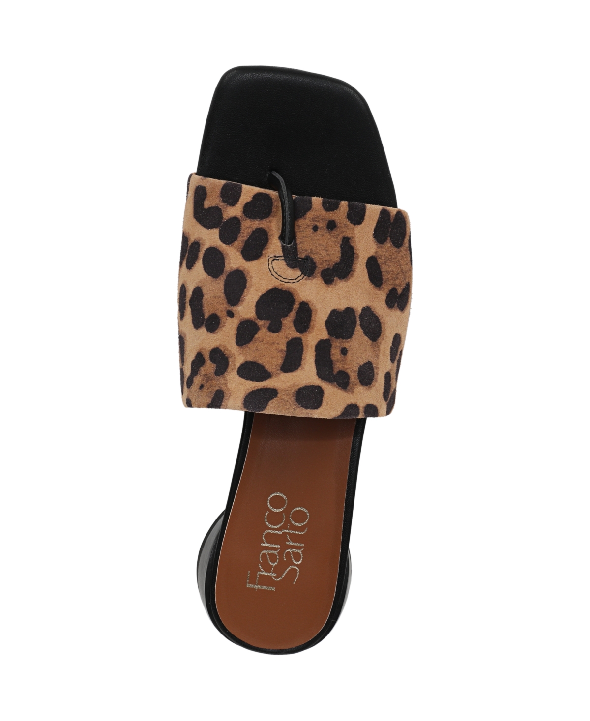 Shop Franco Sarto Women's Loran Stacked Heel Slide Dress Sandals In Leopard Print Suede
