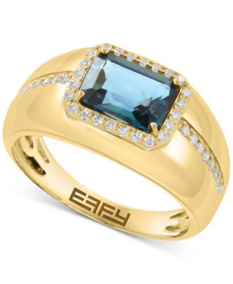 EFFY Collection - London Blue Topaz (2-1/3 ct. tw.) & Diamond (1/6 ct. t.w.) Ring in 14k Gold over Silver