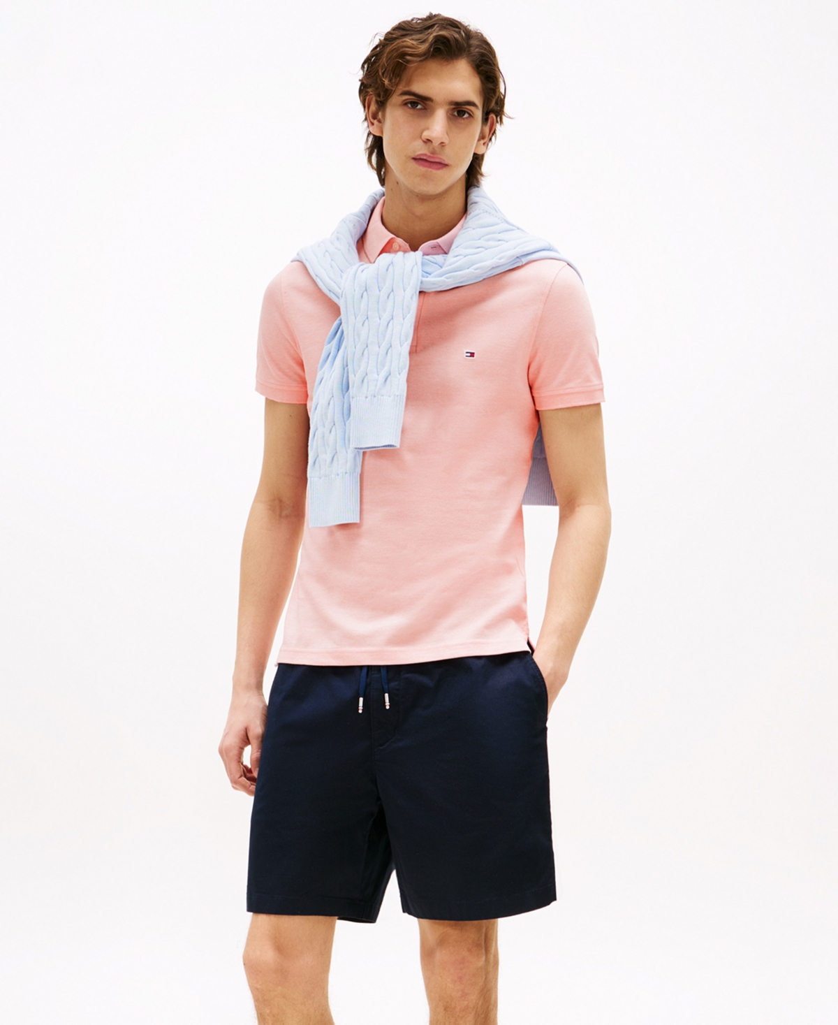 Tommy Hilfiger Slim Fit Jersey Knit Polo In Pink