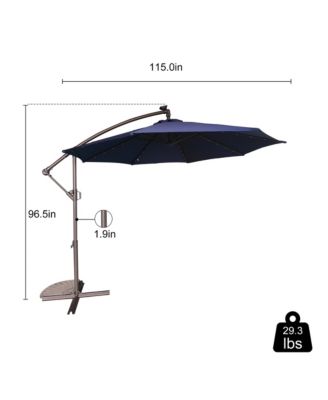 10 FT Cantilever Patio Umbrella with Lights Offset Patio Umbrella Crank Large Outdoor Umbrella Pool Umbrella