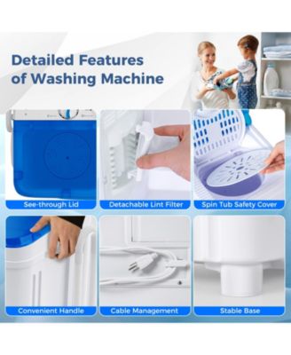 17.6 lbs Portable Washing Machine with Drain Pump