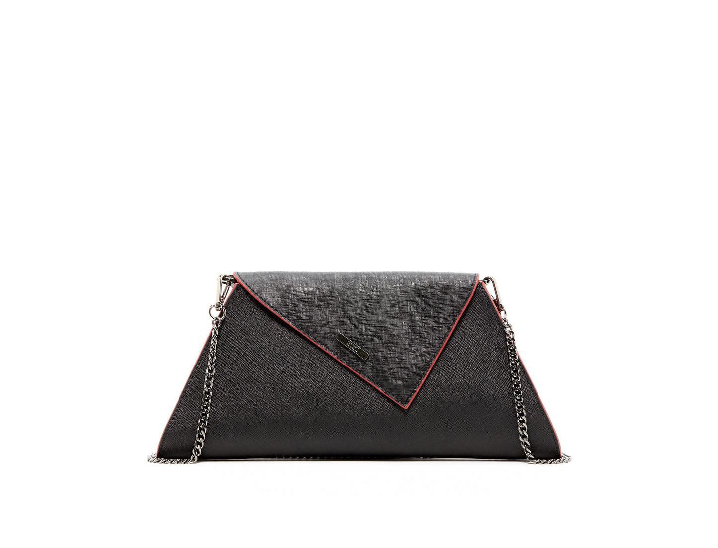 Женский клатч SUSU Black Leather Clutch Bag Unique Evening Purse Handbag, цвет: Чёрный — фото 1