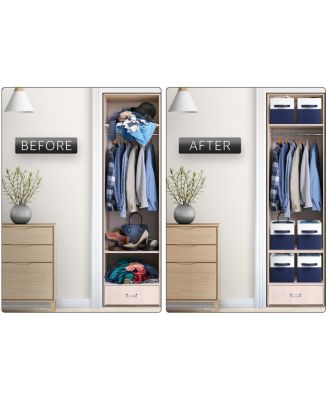 6 Pack 11" Two Tone Foldable Storage Cubes with Handles - Perfect for clothes, toys, books, linens, and more