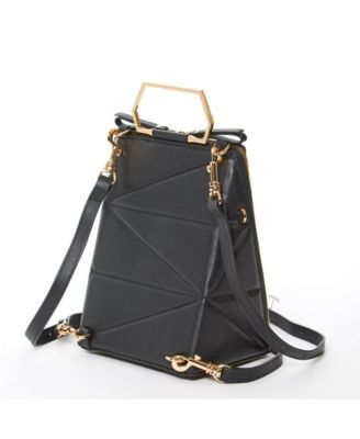 Black Leather Backpack Purse for Women Convertible Crossbody Bag, Classic Top Handle Handbag Stylish Quite Luxury Everyday Bag