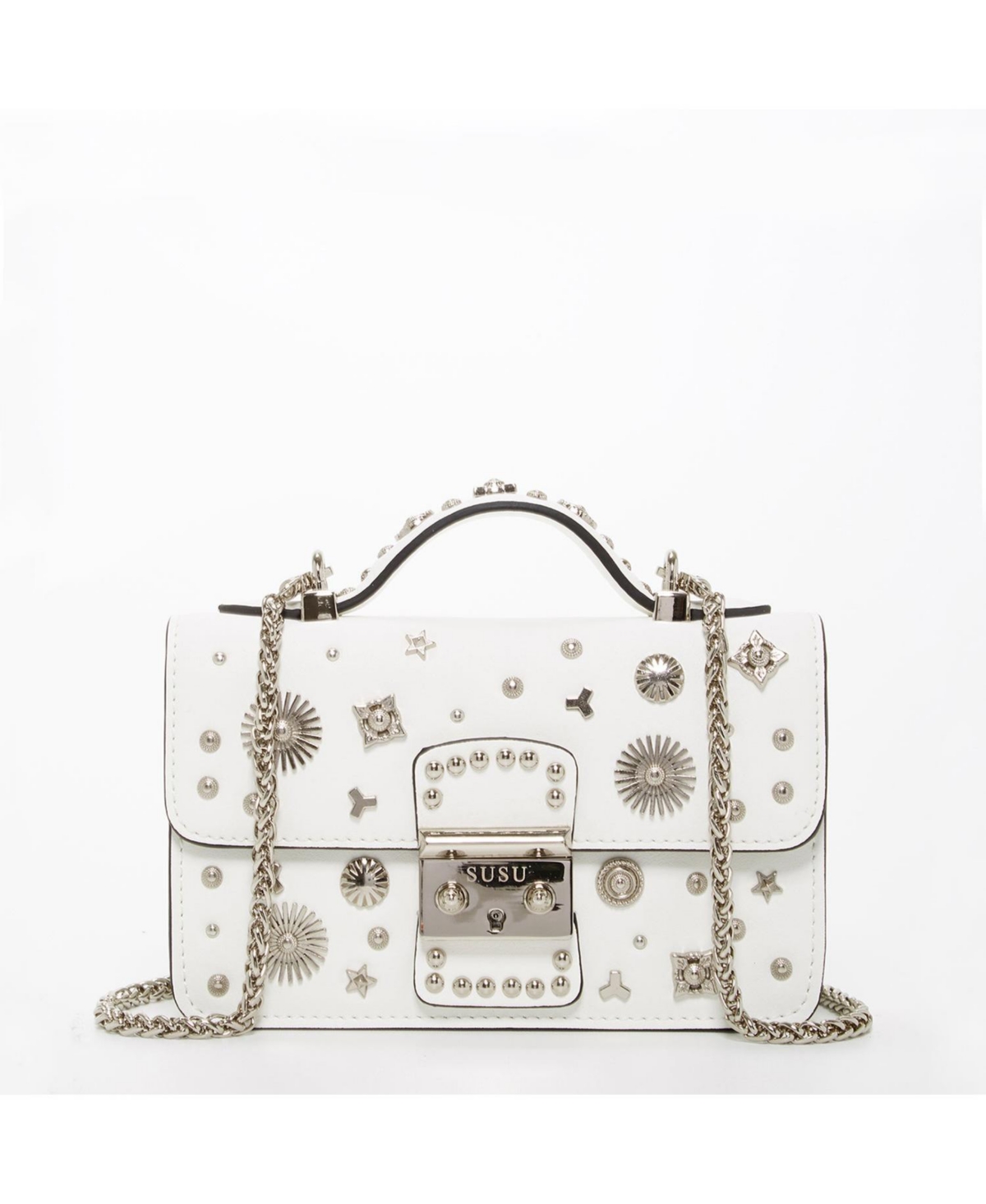 Small Leather Crossbody Bag White Purse Women's Handbag