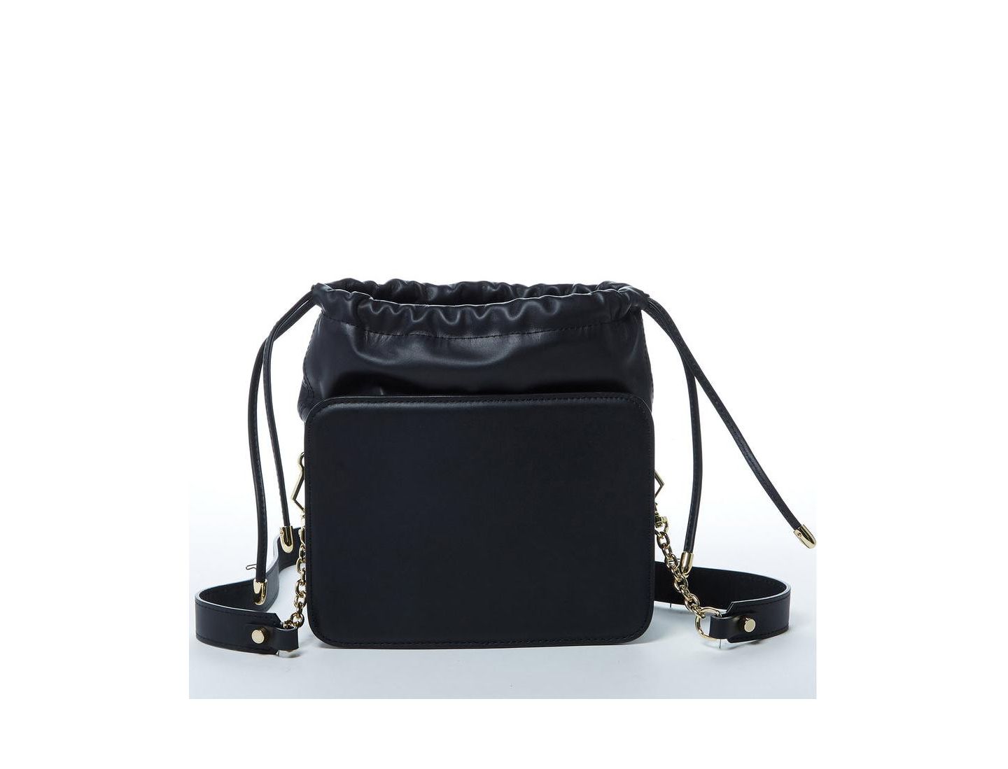 Женская сумка SUSU Black Leather Bucket Bag Medium Size Purse for Women with Drawstring Closure, цвет: Чёрный — фото 3