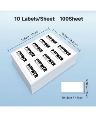 Shipping Address Labels, 2" x 4" Address Labels for Laser & Inkjet Printers, Mailing Labels for 5163, 8163, 5263, Strong Adhesive for FBA Label, Easy to Peel (100 Sheets, 1000 Labels)