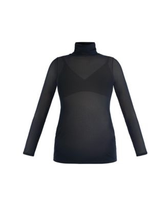 Maternity Long Sleeve Bodycon Mesh Top - Motherhood