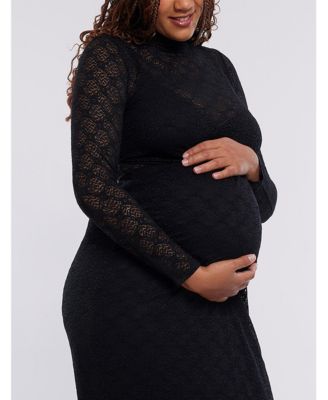 Maternity Long Sleeve Bodycon Mesh Top - Motherhood