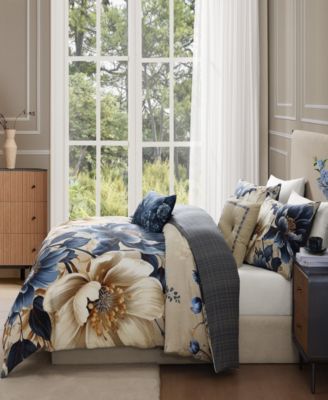 English Manor Cotton Sateen 5-Pc. Reversible Comforter Set, King