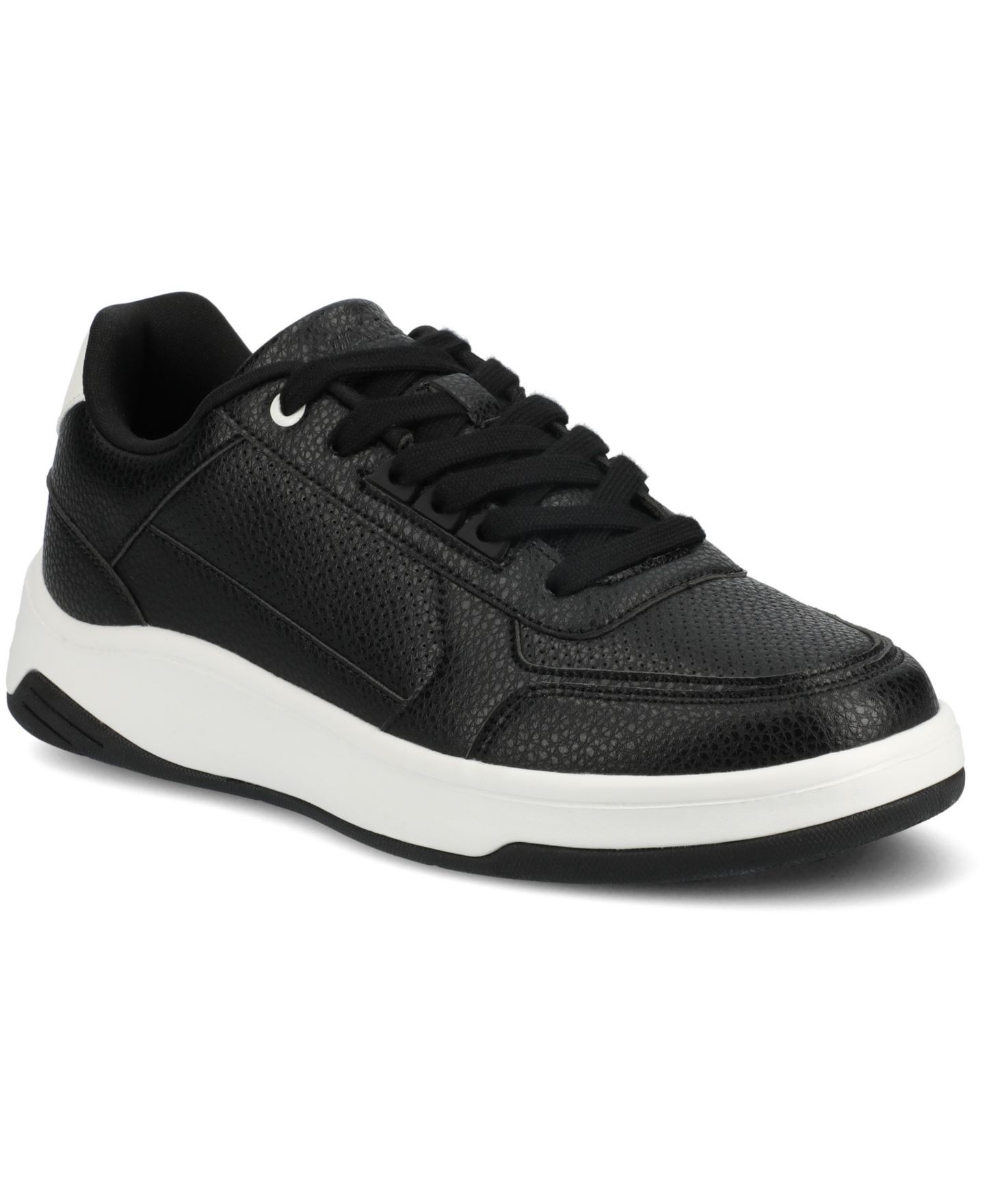 Мужские перфорированные гибкие кроссовки Vance Co. Swift Comfort с низким верхом, цвет: Чёрный — фото 1