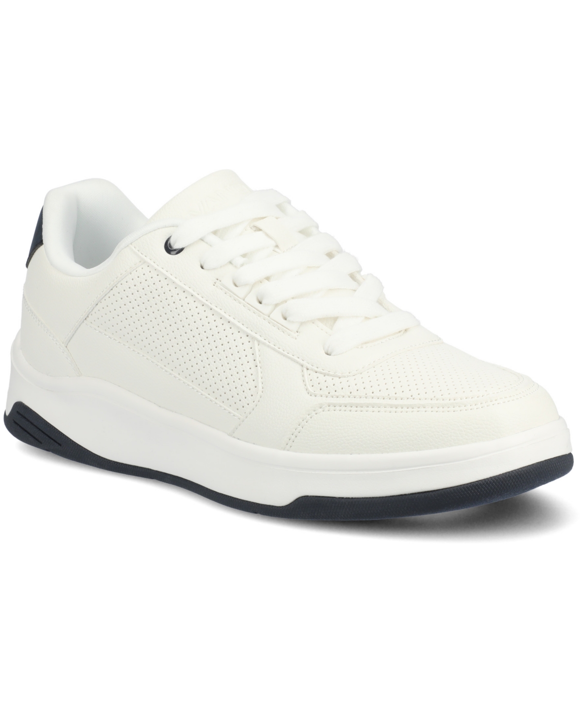 Vance Co. Men's Swift Comfort Perforated Low Top Flexible Sneaker In White