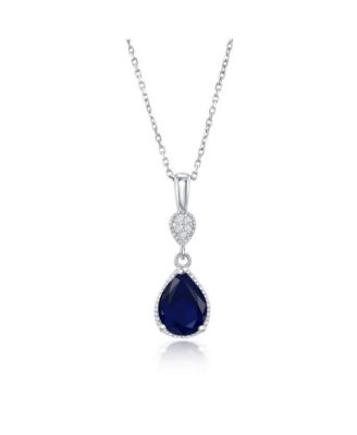 Sterling , Pear-shaped Gem Necklace