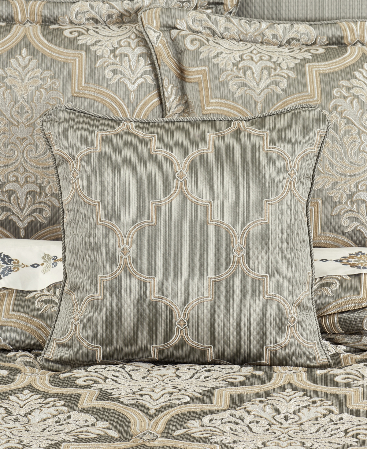 J Queen New York Martina Embellished Decorative Pillow, 18" X 18" In Sage
