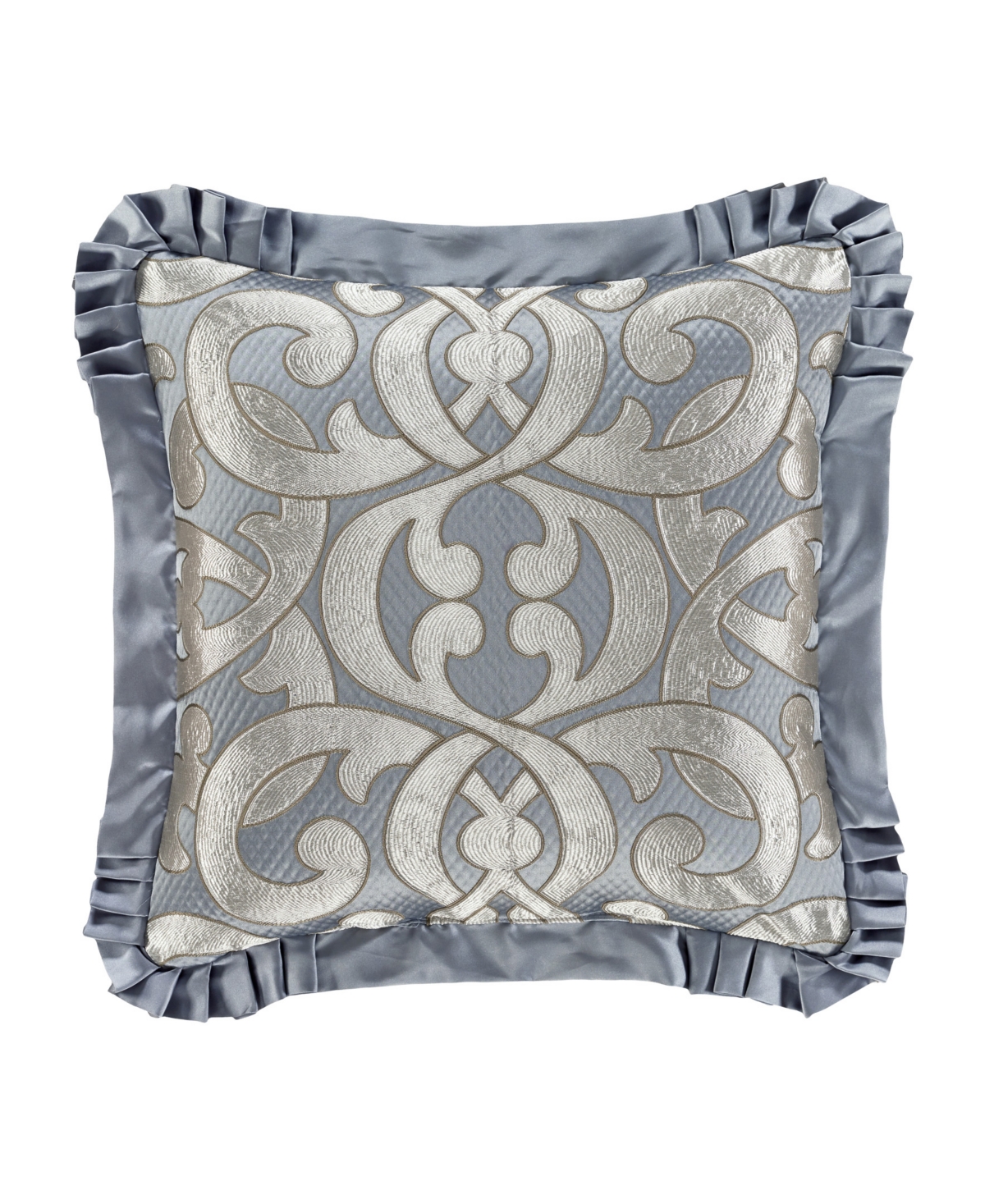 J Queen New York Barocco Embellished Decorative Pillow, 20" X 20" In Sterling