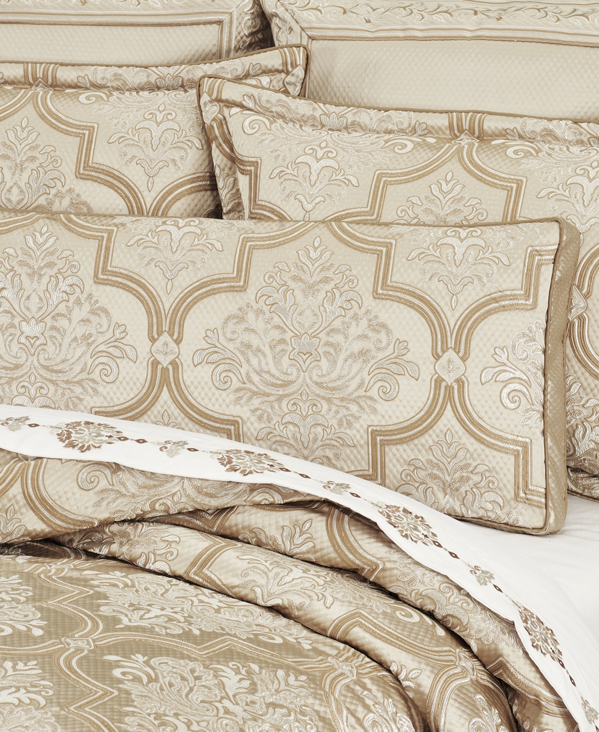 J Queen New York Sezanne Bolster Decorative Pillow, 15" X 52" In Champagne