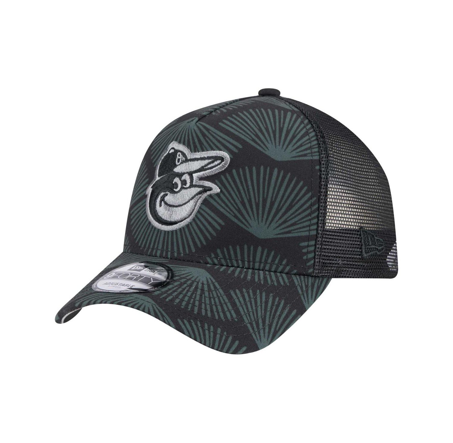 Men's Black Baltimore Orioles 9FORTY A-Frame Trucker Adjustable Hat