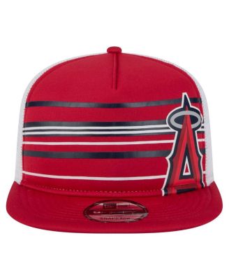 Men's Red Los Angeles Angels 9FIFTY A-Frame Trucker Snapback Hat