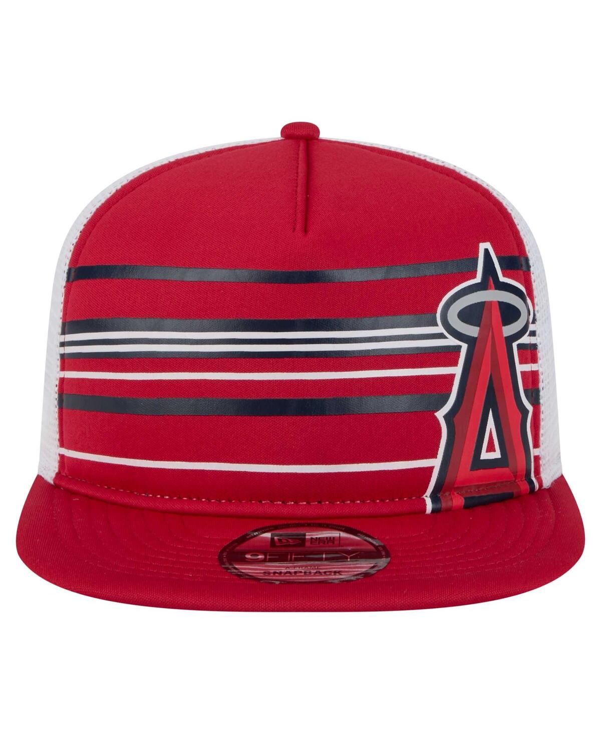 New Era Men's Red Los Angeles Angels 9fifty A-frame Trucker Snapback Hat In Red