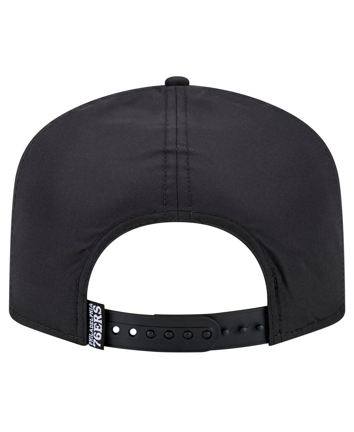 New Era Men's Black Philadelphia 76ers Vented 9fifty A-frame Snapback Hat In Black