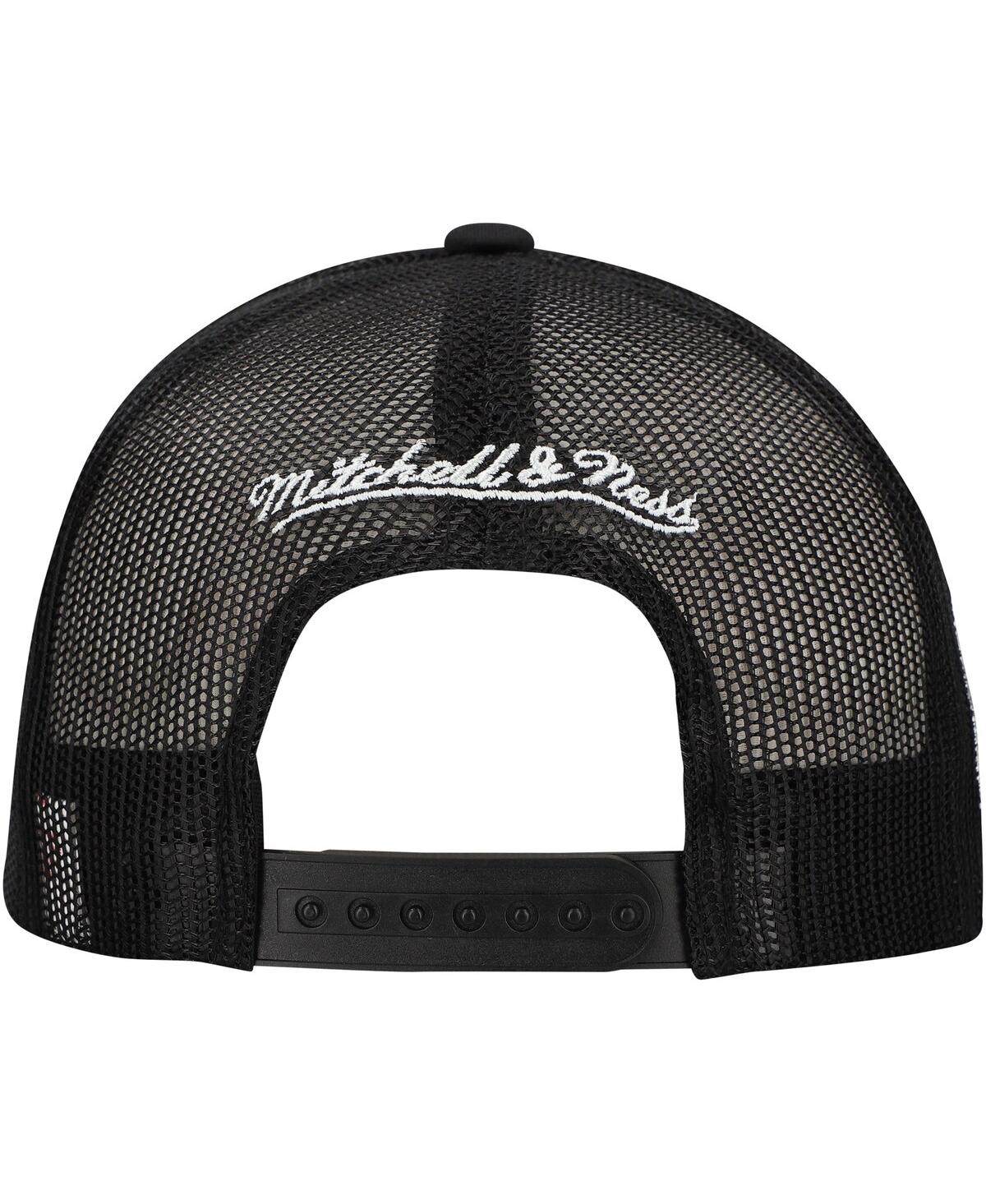 Mitchell & Ness Men's Black Brooklyn Nets Script Trucker Adjustable Hat In Black