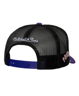 Men's White Phoenix Suns Hardwood Classics Blocker Foam Front Trucker Snapback Hat