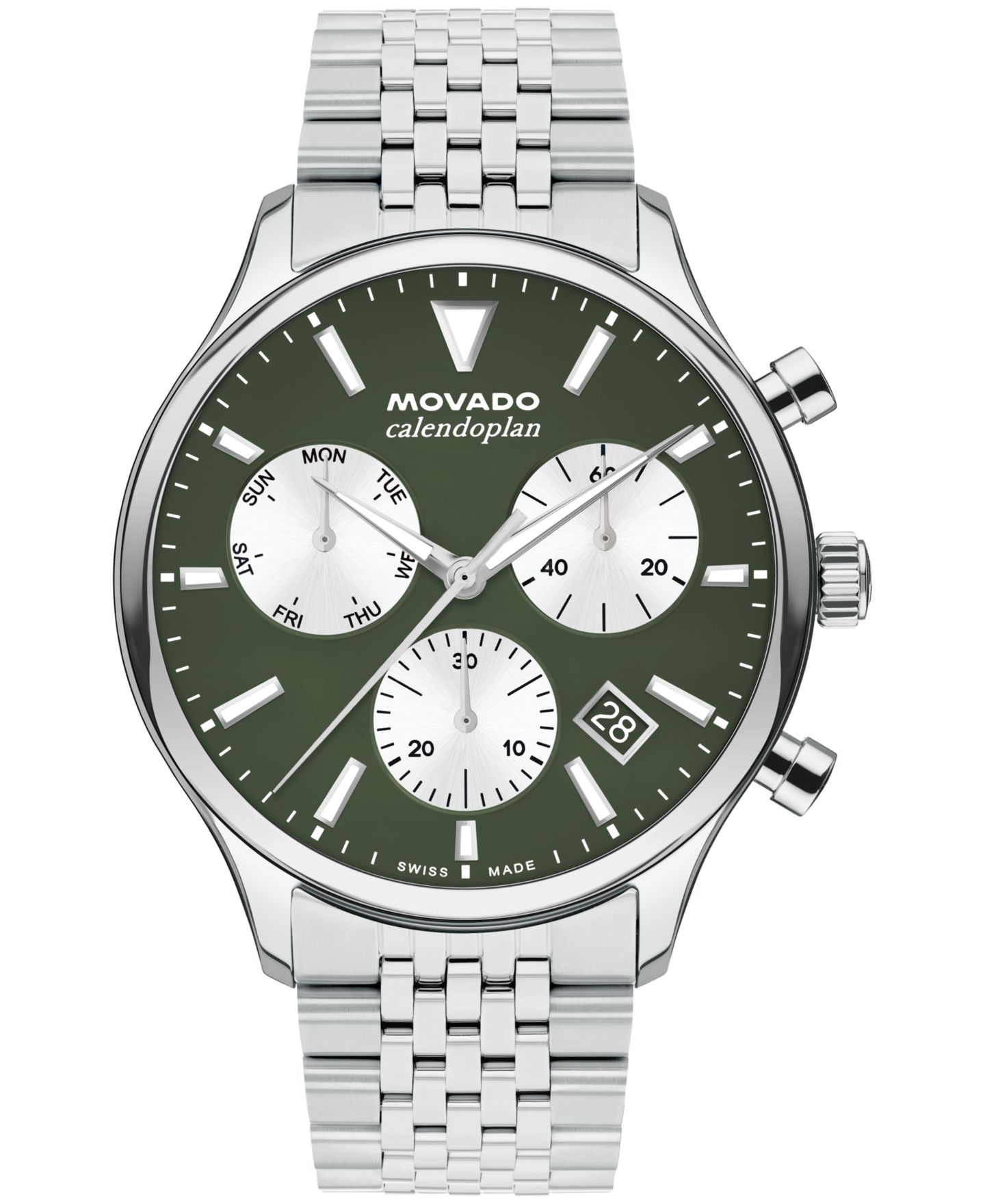 Мужские часы Movado Calendoplan Swiss Quartz Chrono Stainless-Steel Watch, 43mm — фото 1