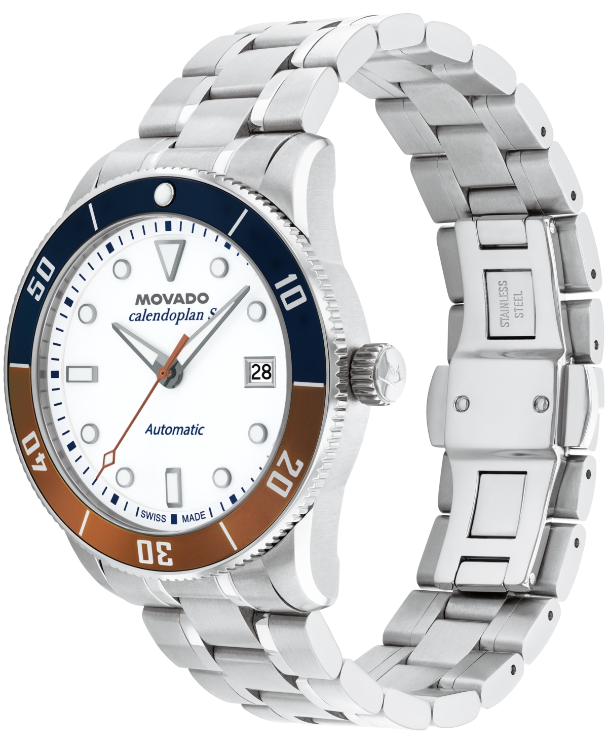 Movado Men's Calendoplan S Swiss Automatic Stainless-steel Watch, 40mm