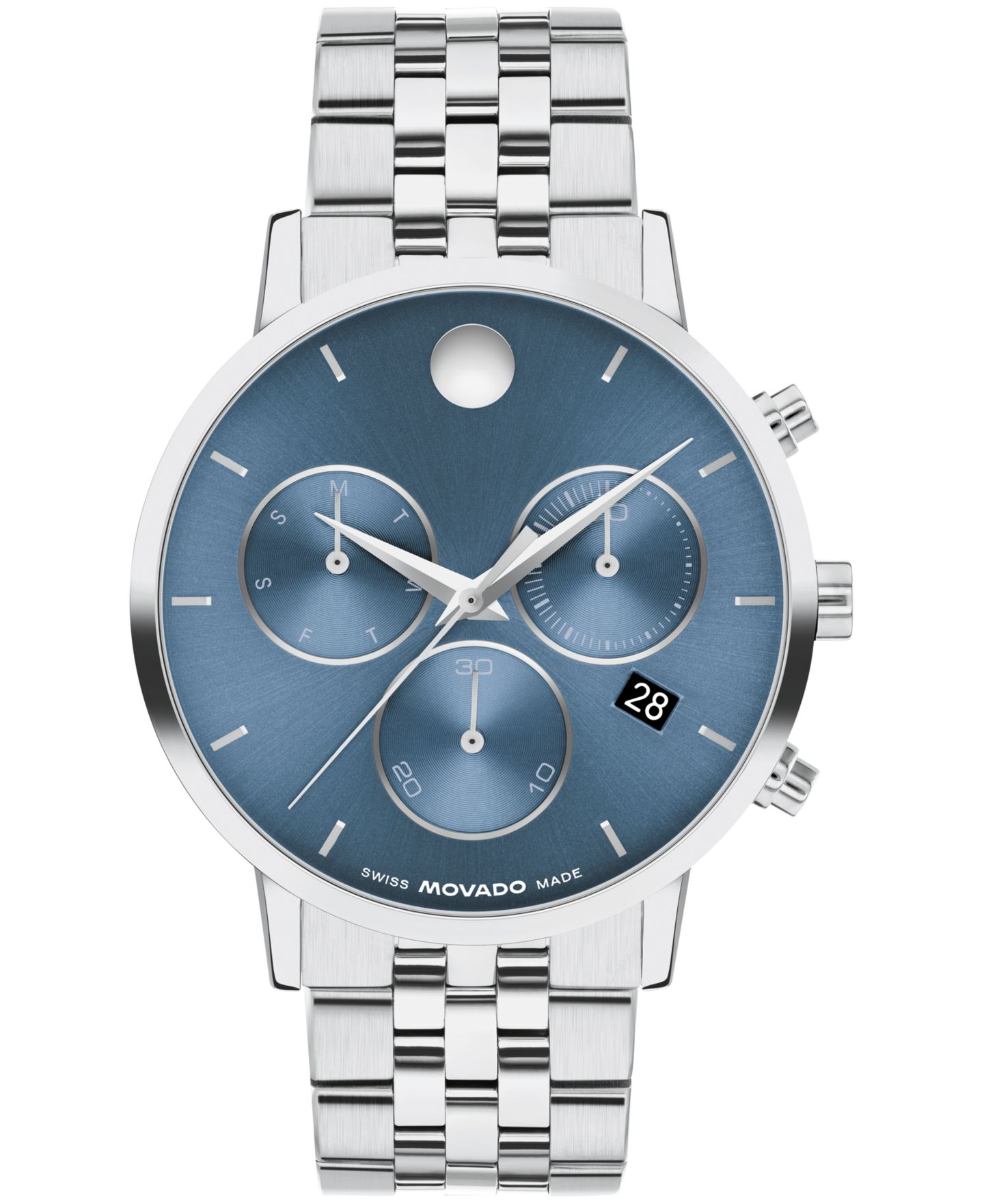 Швейцарские кварцевые часы-хронограф Movado Museum Classic из нержавеющей стали, 42 мм — фото 1