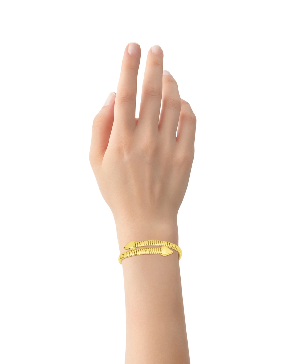 And Now This Cubic Zirconia Flexible Stretch Bypass Bracelet In Gold