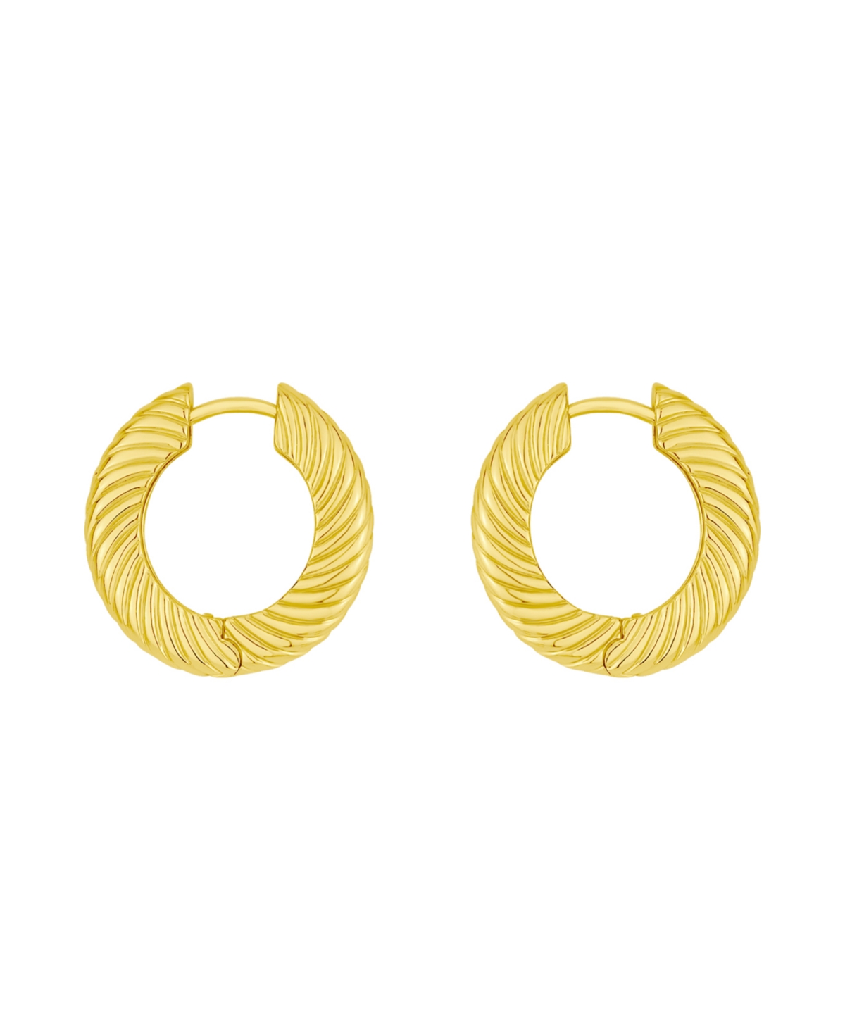 And Now This Textured Hinged Hoop Earrings In Gold